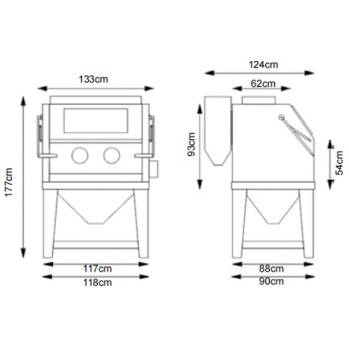 SGS 990L Heavy Duty Large Shot & Sand Blasting & Polishing Cabinet